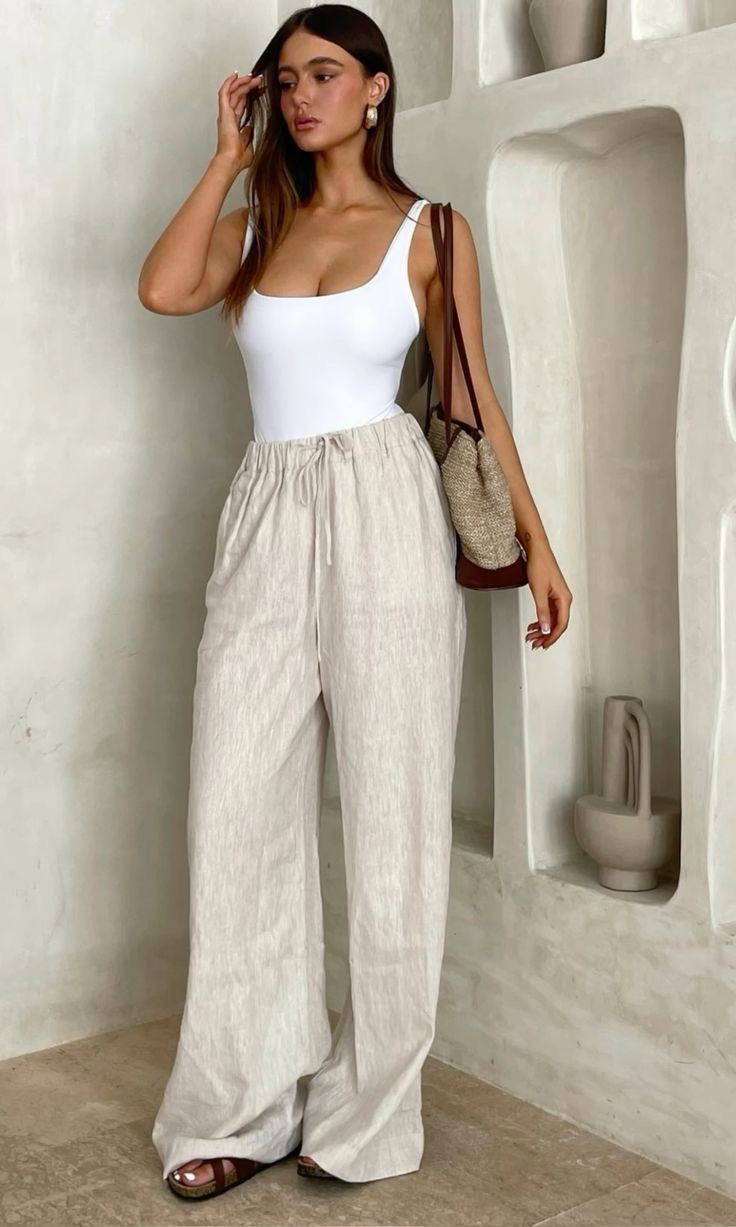 Linen pant beige